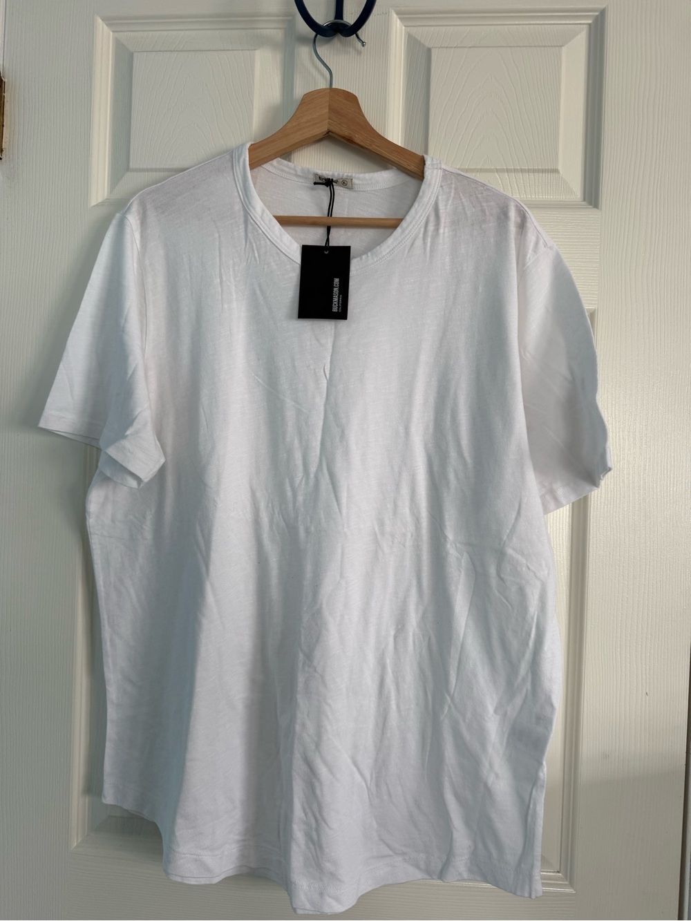 Buck Mason WHITE SLUB PIMA CURVED HEM TEE Shirt Extra Large XL NWT